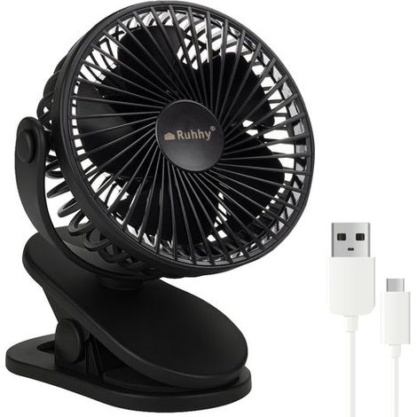 Ventilatore cordless nero ruhhy 25567