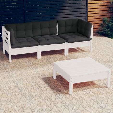 vidaXL 4 Piece Garden Lounge Set with Anthracite Cushions Pinewood (1/5)