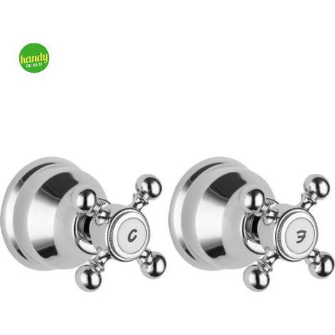 Rubinetto incasso doccia due fori cromato con manopole serie anais 1/2" EURORAMA (1/3)