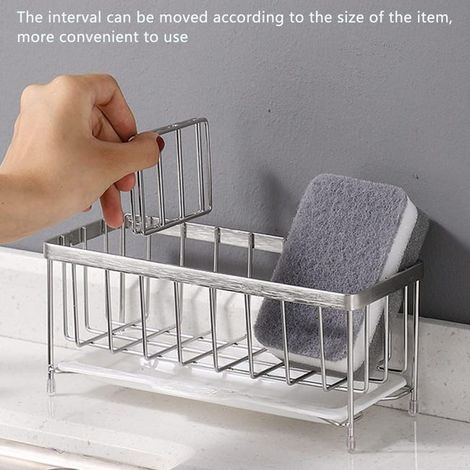Organizer per lavello da cucina, porta spugne e porta sapone per la cucina, cestino per riporre e organizzare spugne e stampi da cucina (1/4)