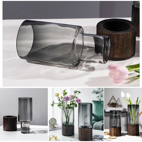 Vase créatif original en verre coloré pour table à manger, composition florale, ornement décoratif