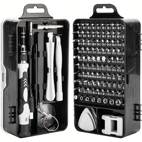 Set de Tournevis de Précision Mini 115 en 1 : Kit d'Outils de Réparation Magnétique avec Arbre Flexible, pour Téléphone, Ordinateur Portable, Appareil Photo, Montre, Lunettes, Switch et Console de Jeu (1/5)