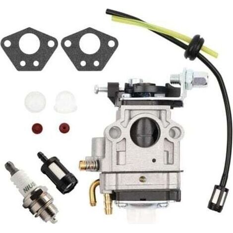 Carburateur pour débroussailleuse 52cc 49cc 43cc Carbu Kit avec Joint, Tuyau, Bougie d'allumage et Filtre à Essence.carburateur debroussailleuse--INHHUB (1/4)