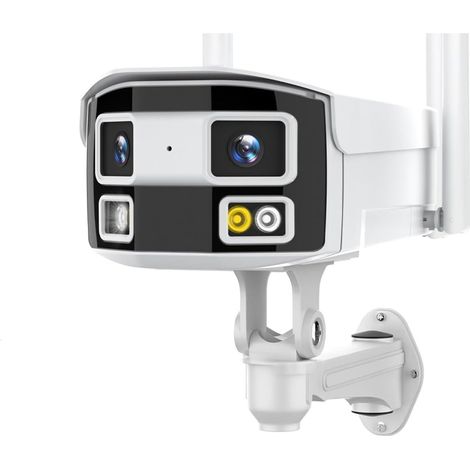 Caméra de sécurité à domicile Caméra IP 4K 8MP , vue large à 180 °, caméra de Surveillance extérieure 4MP, double objectif couleur, Vision nocturne, vidéosurveillance, Protection de sécurité(8MP No TF (1/5)