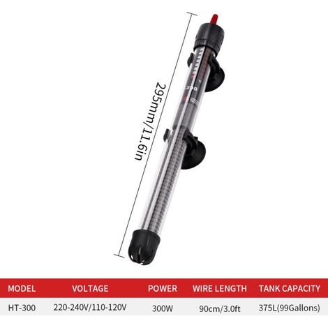 300W Chauffage Aquarium en Verre Épais, Chauffe Aquarium avec Contrôleur Externe, Chauffe Aquarium Thermostaté pour Eau de Mer/Eau Douce 150-300L (1/4)