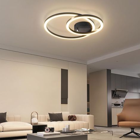 GBLY LED Deckenleuchte Wohnzimmer 40 cm 23 W Küchenlampe 3000 K Warmweiß Modern Zweiring Design Für Küche Schlafzimmer Flur Büro (1/5)