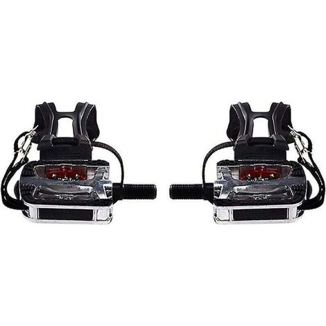 Pédales SPD pour vélo de spinning avec cages d'orteils pour pédales à clip Pédales de plate-forme de cyclisme d'exercice en salle 9/1 (1/3)