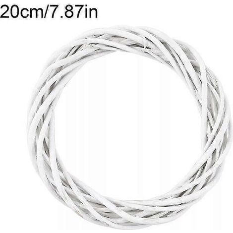 Couronne de Noël en rotin blanc (15-30 cm) à faire soi-même, guirlande de fleurs artificielles, cadeaux de Noël, mariage, décoration intérieure20 cm (1/5)