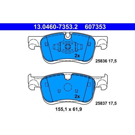 Kit de plaquettes de frein, frein à disque ATE 13.0460-7353.2 CITROËN 93488643