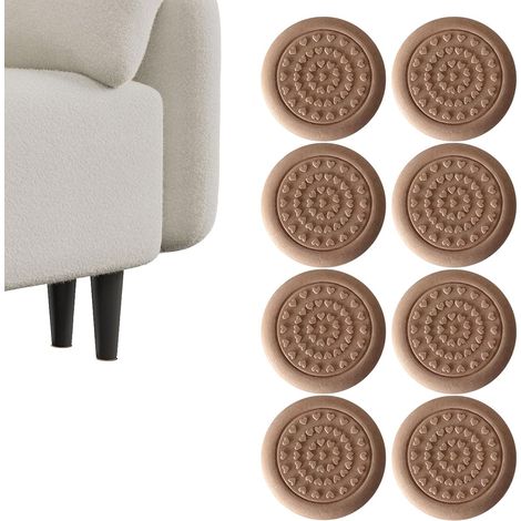 Alfombrilla protectora para muebles y suelos, juego de 8 piezas, material de silicona autoadhesivo antideslizante, estabilizador reductor de ruido (4 cm).