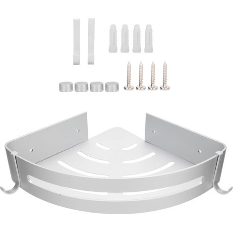 Étagère murale de douche en aluminium, organisateur d'outils de maquillage pour salle de bain, support de coin monté au mur (1/5)