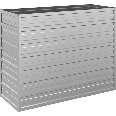 Maison Exclusive - Arriate de acero galvanizado plateado 100x40x7 (1/5)