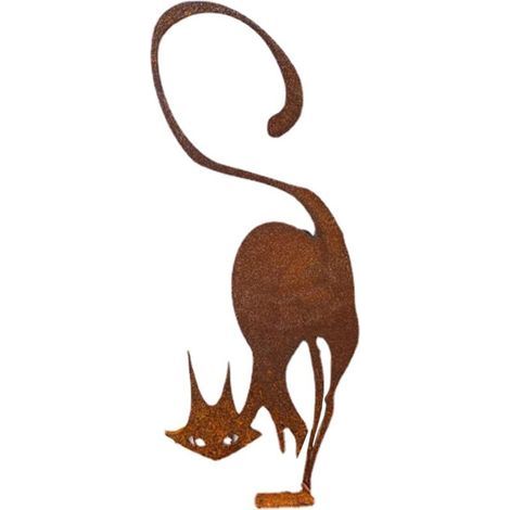 Metallener Katzenzaun für Halloween-Gartendekoration. Metallene Gartendekoration für den Außenbereich. Stahlsilhouette mit Katzenfigur. Figur. (1/5)