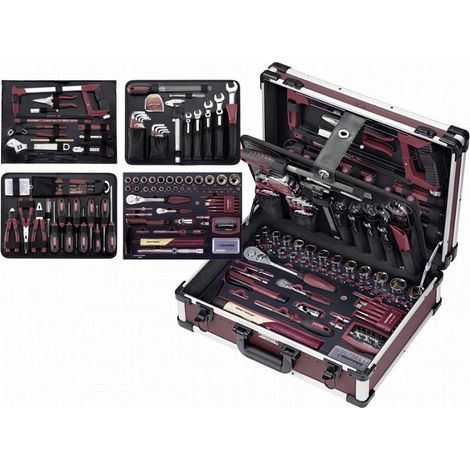 Kraftwerk – Coffret d'outils Pro-Line 1/4' + 1/2' – 263 pièces – Valise aluminium avec inserts en mousse EVA – Dimensions 489 x 365 x 178 mm (1/5)