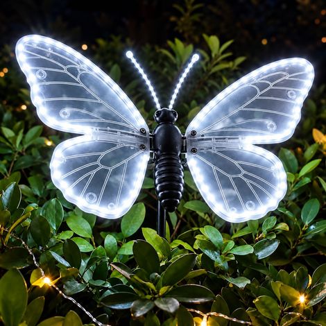 Farfalla Luminosa da Esterno 60 cm 330 LED Bianco Freddo Ali Motorizzate Timer IP44 per Alberi Terrazzi e Feste (1/5)