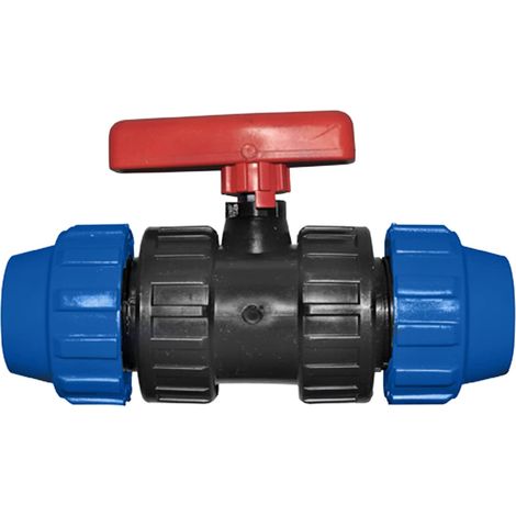 Jardibric – Vanne PVC Pression Ø32 – Système de compression pour régulation débit – Étanchéité fiable – Installation facile sans outils (1/2)