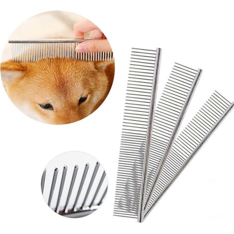 Peigne pour chien en acier chromé galvanisé, lot de 3 (1/2)