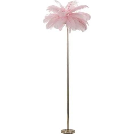 Lámpara de pie Mauro Ferretti Plumas Oro Rosa 160 cm 40 W