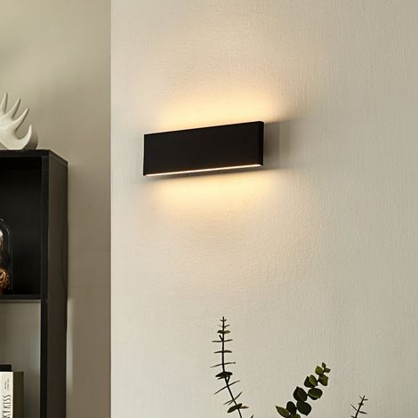 [NEUWERTIG] B-Ware Lindby Wandlampe Ignazia LED dimmbar schwarz Metall 28cm warmweiß 1500lm (1/2)