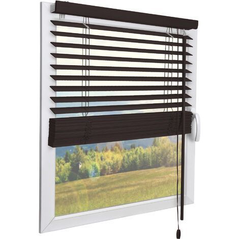 Sol Royal Veneziana in Legno SolDecor JH3 Marrone Scuro Tenda Veneziana di Legno da Interno ed Esterno - Veneziana Finestra - Prodotta nel Rispetto dell'ambiente - con Cordino… 160cm, 140cm (1/5)