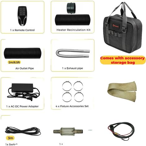 Chauffage au diesel, Contrôle Bluetooth, Design compact, Avec sac de rangement (1/2)