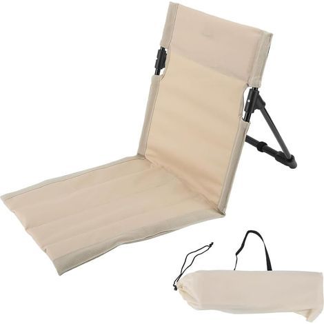 Chaise pliante 39,5 x 38,5 x 41,5 cm en tube d'acier kaki avec dossier, idéale pour un pique-nique sur la plage ou sur la pelouse, 1 pièce (1/5)