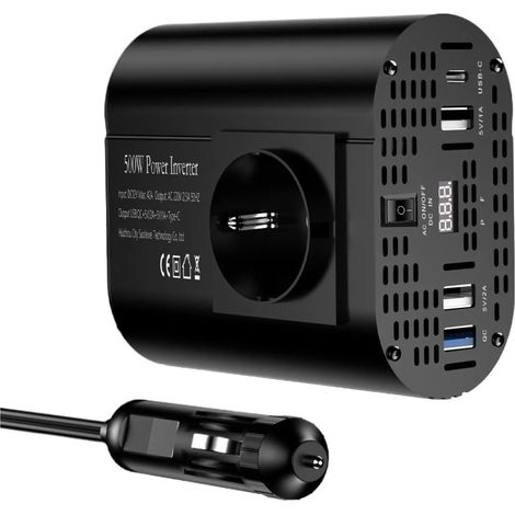 LED-Spannungswandler-Wechselrichter 500W/400W DC 12V auf AC 220V/230V Europäischer Stecker Zigarettenanzünderbuchse Kfz-Zubehör Spannungswandler (500W-TYPEC) (1/5)