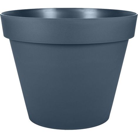 Pot de fleurs rond Toscane Ø 48 x H.40 cm - Bleu jean - Eda (1/2)