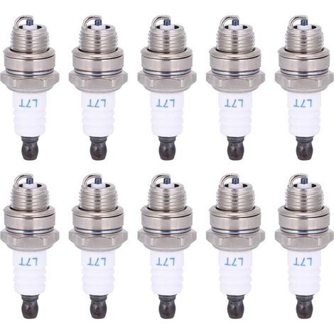Lot de 10 bougies d'allumage pour tronçonneuse, accessoires pour tondeuse à gazon, pièces en laiton et céramique pour taille-haie (1/5)