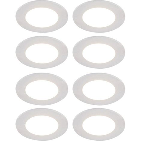 QAZQA Blanca Spot encastrable - set de 8 - 9x9cm - LED incluse - 3 niveaux de gradation - IP44 - blanc mat (1/5)