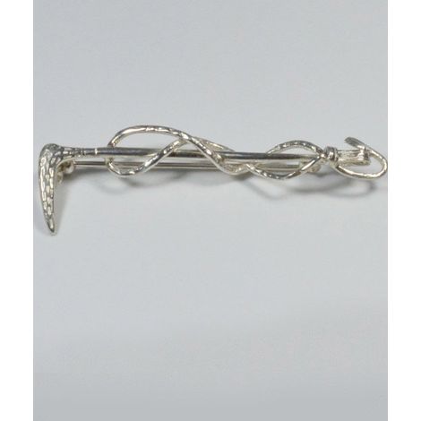 Handgefertigte Jagdpeitschenbrosche aus Sterlingsilber