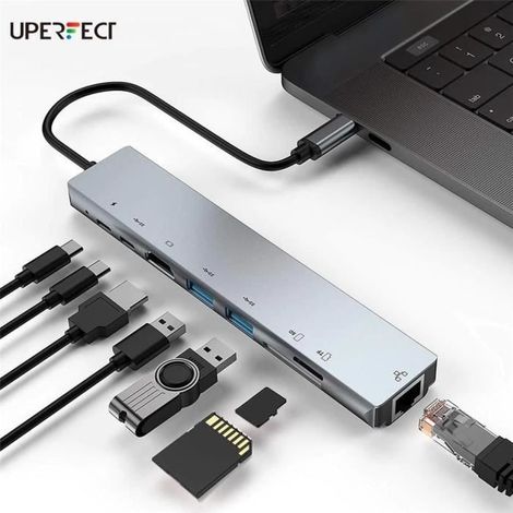 Adaptateur USB 3.0 HUB multiport USB-C 4K HDMI - Connectivité améliorée (1/4)