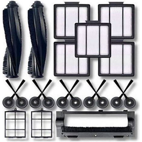 Kit d'accessoires pour aspirateur robot Shark ION R85 / RV850 : 2 brosses principales, 5 filtres, 1 couvercle de brosse principale, 10 brosses latérales et 2 préfiltres. (1/5)