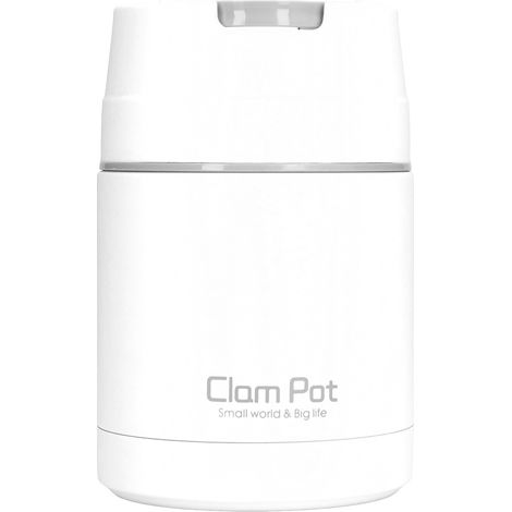 Boîte alimentaire isotherme 800ml 27oz, double paroi en acier inoxydable 304, pot à vide avec cuillère pliante, blanc (1/5)