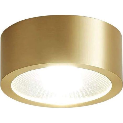 Plafonnier LED encastré en surface, finition bronze, spot rond pour couloir ou entrée, 3W 5W 7W 9W (Couleur : lumière neutre, Taille : 10 cm de diamètre, 3 W)