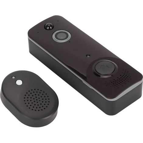 Sonnette vidéo bidirectionnelle avec audio, vidéo HD et vision nocturne, caméra sans fil intelligente WiFi pour la surveillance intérieure et extérieure