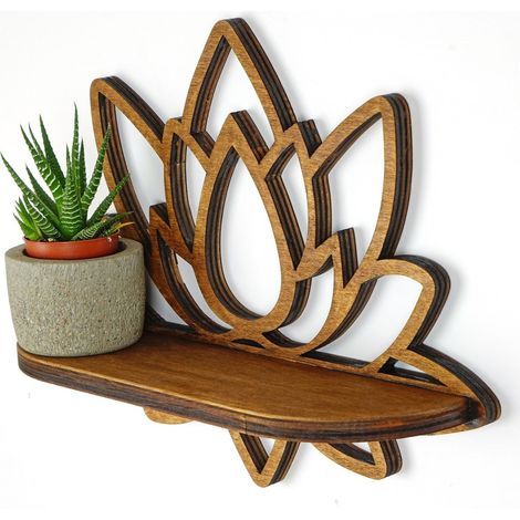 Berria Regal, 2 Böden, Schattierung Naturstruktur, 33x10x26h cm Naturbraun
