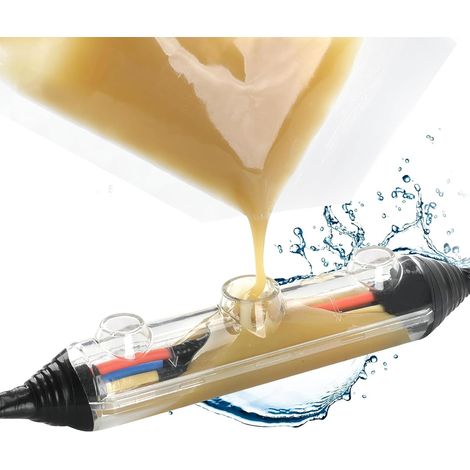 AMXCNOY Boîtier de jonction droit étanche IP68 pour câble basse tension 1 kV – Résine haute résistance – Dimensions 150x30x35 mm – Raccordement extérieur en milieu humide