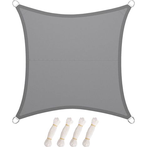 Voile d'ombrage Imperméable Rectangulaire 4x4m, Toile Ombrage UV Protection, pour Patio Jardin, Terrasse, Extérieur, Balcon - Gris (1/5)