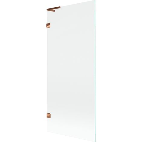 Mexen Lunar L paroi de baignoire 1-volet 80 x 150 cm, transparent, or rose - 897L-080-000-60-00 (1/5)
