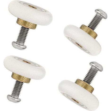 4 rulli di ricambio per porte doccia scanalate - Diametro 19 mm - Bianco - OUYLAF (1/4)