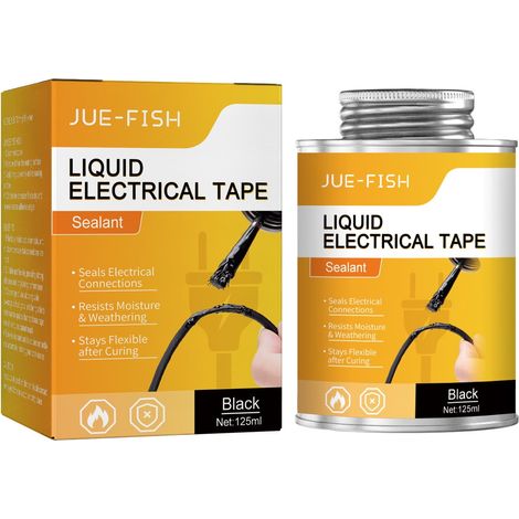 Ruban Électrique Liquide Résistant À L’eau Et Ignifuge Séchage Rapide Revêtement Caoutchouteux Pour Connexions Électriques Intérieur Extérieur 125 Ml (1/5)
