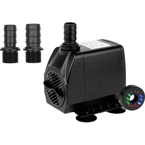 Pompe submersible silencieuse, débit réglable, avec éclairage LED, câble de 1,95 m (2400 L/H, 45 W, hauteur manométrique 2,5 m) (1/5)