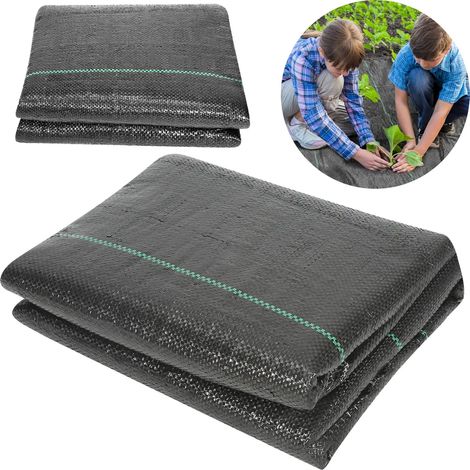Toile de paillage 3 m x 10 m, voile d'hivernage 90 g/m², barrière anti-mauvaises herbes, couvre-sol, voile de paillage, protection des plantes, tissu tissé perméable à l'eau (1/5)