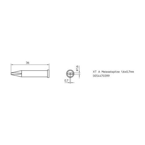 Weller XT-A punta para soldador metálica de 1,6 mm forma cincel