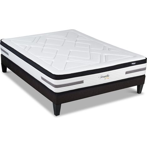 BELLECOUR LITERIE  Ensemble VERSAILLES 140x190 cm  Matelas Ressorts ensachés + Sommier Bois (1/5)