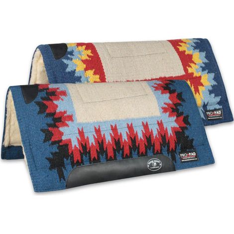 Beige und Hellblau - Westernsattel aus Navajo-Stoff Fuego PRO-PAD Modell mit Wolle darunter (1/3)