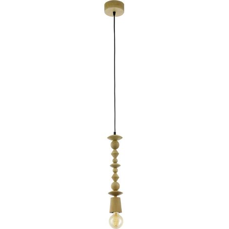 Eglo lampada a sospensione Avoltri, luce sospesa, illuminazione per soggiorno e sala da pranzo in legno di quercia, attacco lampadina E27 (1/2)