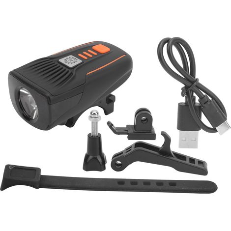 Ensemble lampe avant vélo rechargeable LED, phare cyclisme puissant, accessoire éclairage vélo. (1/5)
