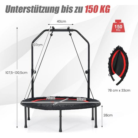 Trampolín de fitness con asa ajustable y bandas de resistencia